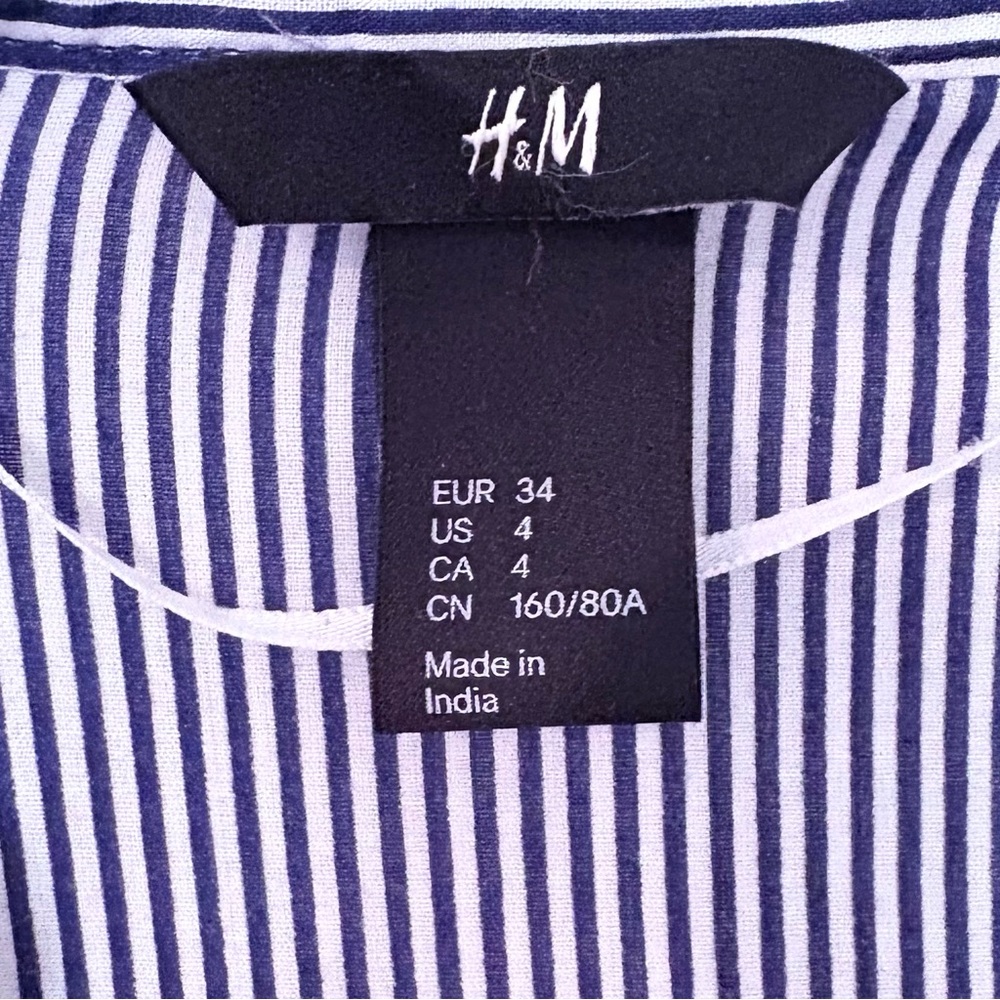 H&M Blue & White Striped Ruffle Top - Picture 4 of 8